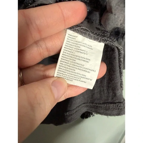 Anthropologie Tiny Kitsalano velvet & silk blend burnout blouse button down - Picture 10 of 13